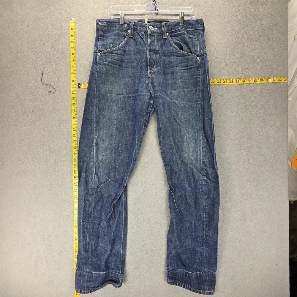Vintage Levis Engineered Jeans Mens 33x32 Blue Medium Wash Twisted Button Fly